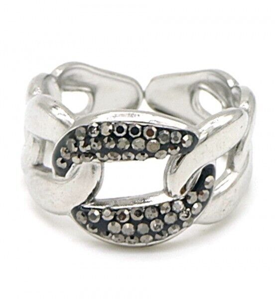 D-F5.1 R014-004S S.Catena ad anello in acciaio con cristalli regolabile