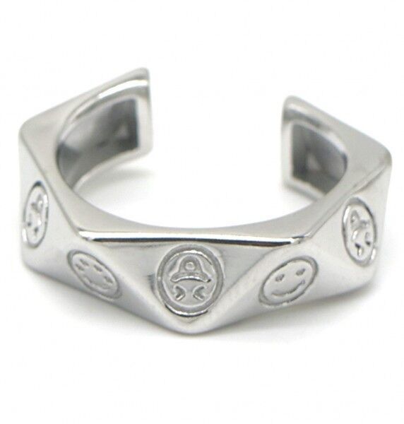 D-E22.1 R014-024S S.Anello in acciaio Smiley regolabile