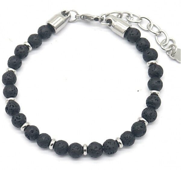 C-A4.4 B023-006A S.Acciaio con pietre vulcaniche 6mm