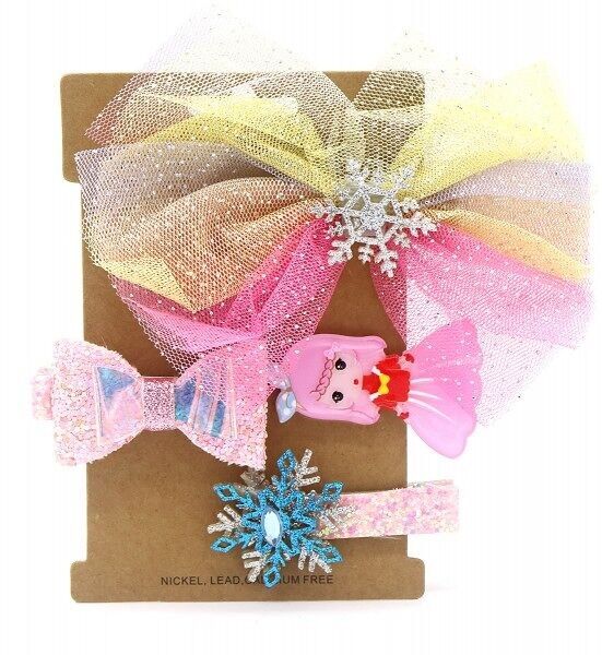 S-A2.4 H009-033B Set di acconciature per bambini, 4 pezzi, rosa principessa