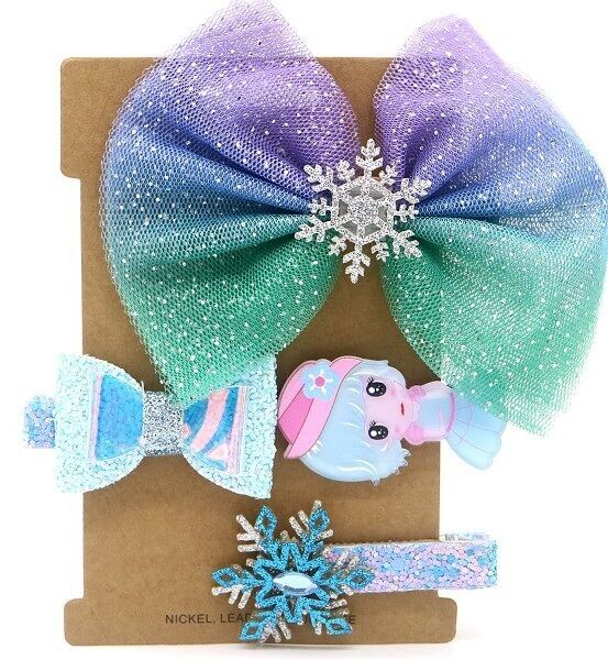 S-B1.2 H009-033A Set di acconciature per bambini, 4 pezzi, blu principessa