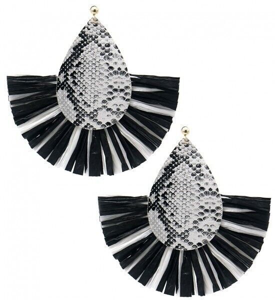 E-E7.2 E1651-015 Orecchini Paglia 8x8cm Serpente