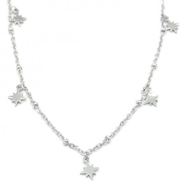 A-C21.2 N2179-001S S.Collana in acciaio 7 stelle