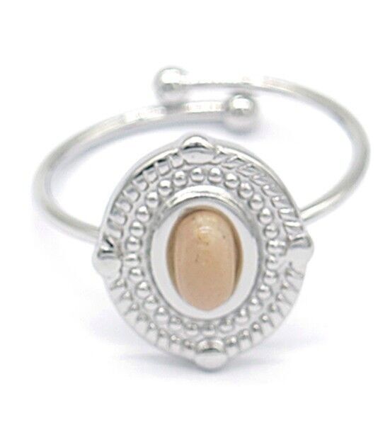 F-B20.1 R031-003S S.Anello in acciaio con pietra regolabile