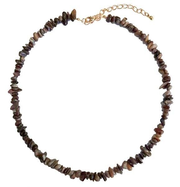 C-F2.2 N536-230 Collana con Pietre 40-47cm Grigio