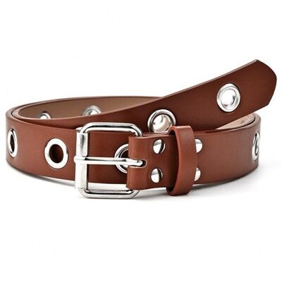 X-M2.2 clous de ceinture réglables en PU BELT007-017, 3 cm x 105 cm, marron
