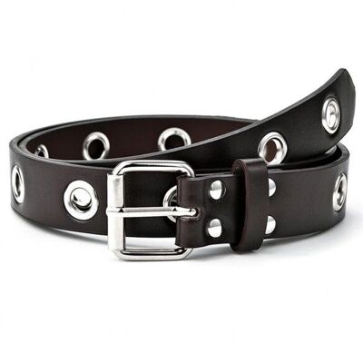 X-N9.2 clous de ceinture réglables en PU BELT007-017, 3 cm x 105 cm, marron foncé