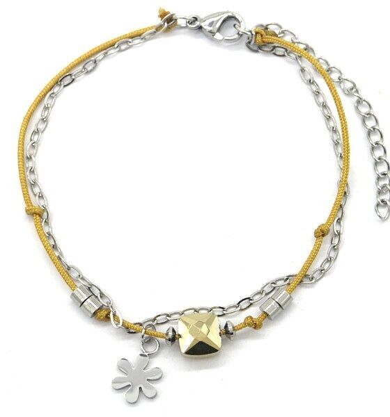 Do-E6.1 B031-018S S.Bracciale in acciaio a strati con fiori