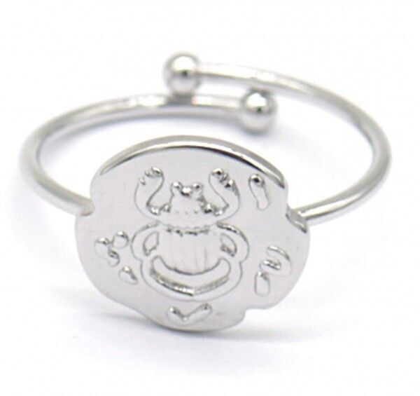 D-F21.3 R031-011S S.Anello in acciaio Scarabee regolabile