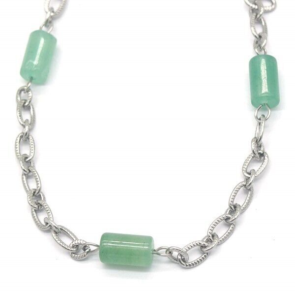 B-C22.2 N031-033S S.Collana in acciaio e pietre