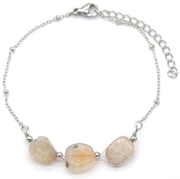 A-B18.1 B031-064S S.Bracciale in acciaio con pietre