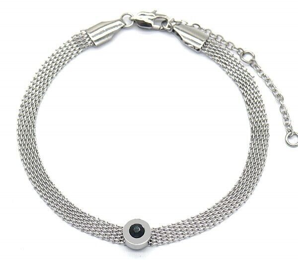 B-B2.1 B031-015S S.Bracciale in acciaio con cristallo
