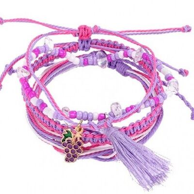 B-A5.2 B1640-046 Bracelet Set Grapes 4pcs Purple