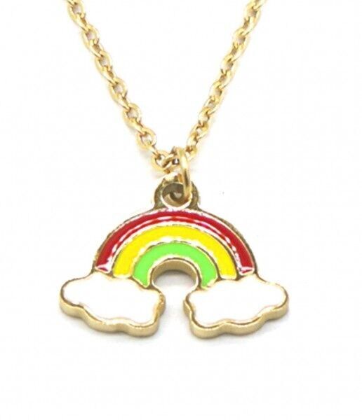 H-C21.3 N221-311G S.Collana per bambini in acciaio 15mm arcobaleno 35-41cm