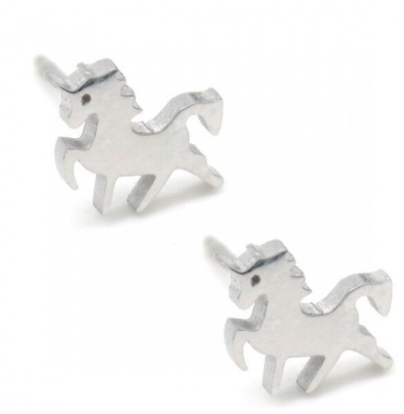 B-A8.1 E126-002 Borchie in acciaio inossidabile Unicorno argento