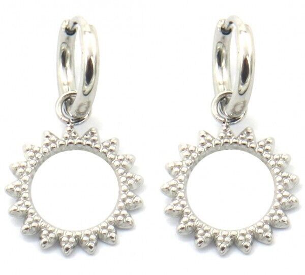 I-F19.2 E2033-007S Orecchino in acciaio S. Sole 1.2x3.5cm