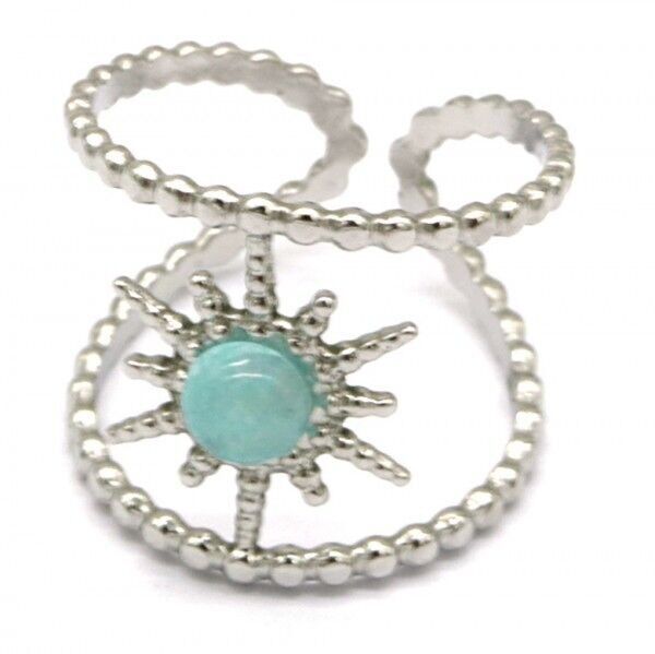 G-A18.3 R221-239S S.Anello in acciaio regolabile con avventurina