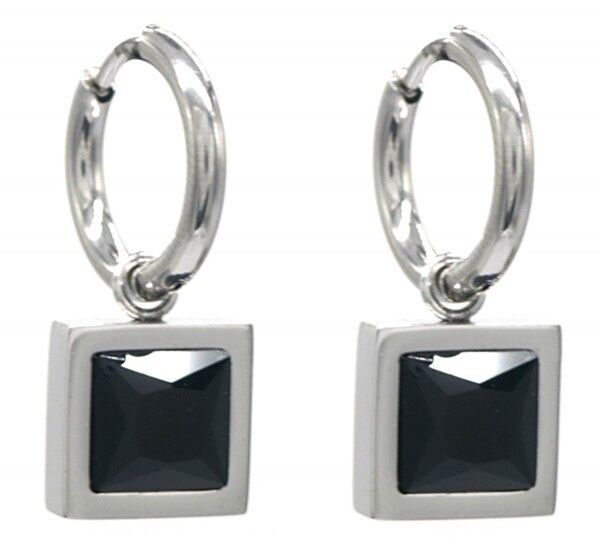 Sol-A4.5 E2238-059S. S.Orecchini in acciaio da 12 mm, quadrati da 10 mm, neri