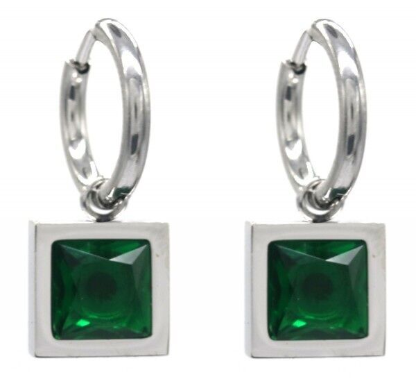 G-A5.3 E2238-059S. S.Orecchini in acciaio da 12 mm, quadrati da 10 mm, verdi