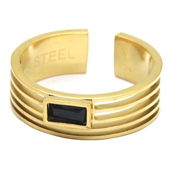 G-D20.2 R221-233G S.Catena ad anello in acciaio regolabile con zirconi neri