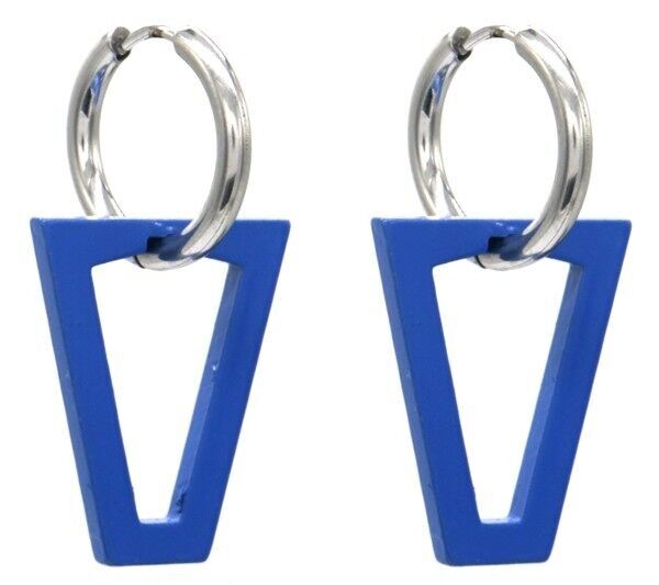 H-B5.3 E045-004S S.Orecchini in acciaio 4x2cm blu