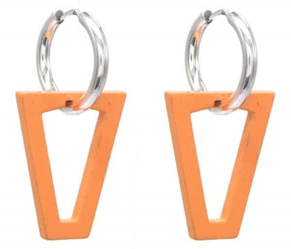 H-B6.4 E045-004S S.Orecchini in acciaio 4x2cm arancioni