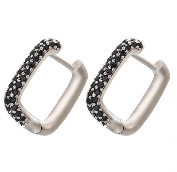 H-A5.3 EC007-010S Orecchini in rame con zirconi neri 1.5cm