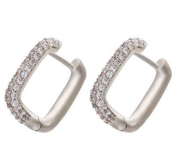 H-A17.4 EC007-010S Orecchini in rame con zirconi bianchi 1.5cm