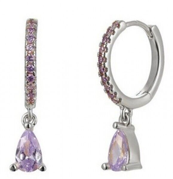 H-A19.1 EC007-001S Orecchini in rame con zirconi viola 2.3cm