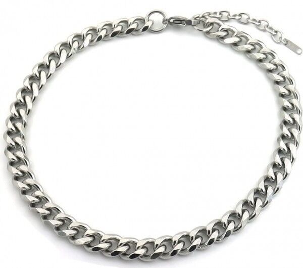 E-D22.3 N046-002S S.Collana in acciaio con catena da 1 cm, 40-45 cm