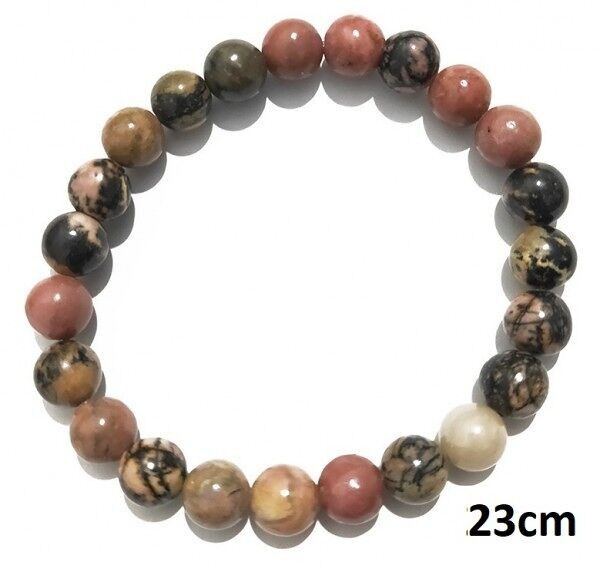 G-A18.5 B2294-006 Bracciale elastico in pietra dialogite da 8 mm - 23 cm