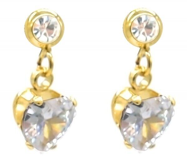 A-C19.3 E2275-014G S.Orecchini in acciaio con cuore e zirconi cubici