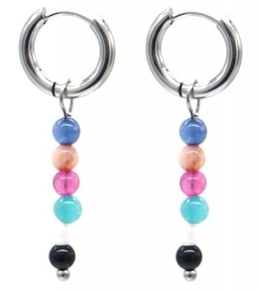 H-E4.4 E2275-009S S.Orecchini in acciaio da 10 mm con pietre da 3 cm