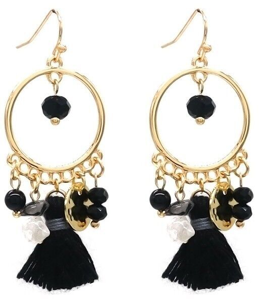 F-B20.2 E1660-011 Orecchini Nappe 5x2cm Nero