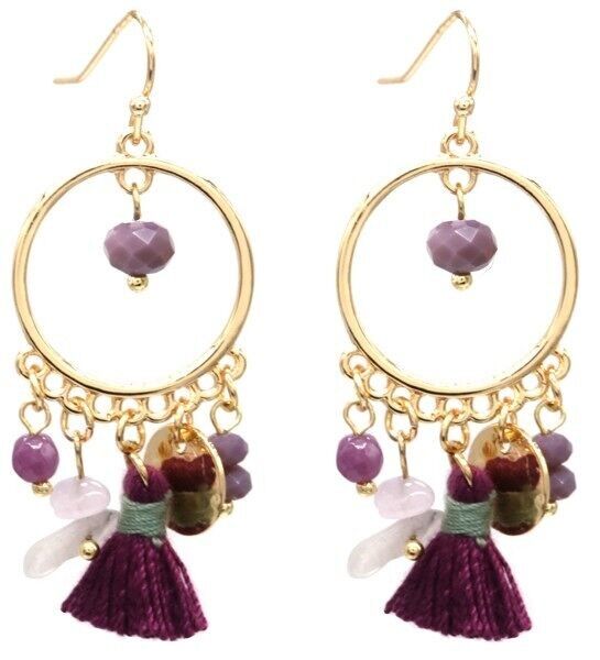 F-B3.1 E1660-011 Orecchini Nappe 5x2cm Viola