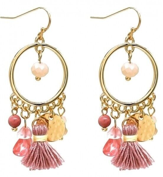 F-B17.4 E1660-011 Orecchini Nappe 5x2cm Rosa