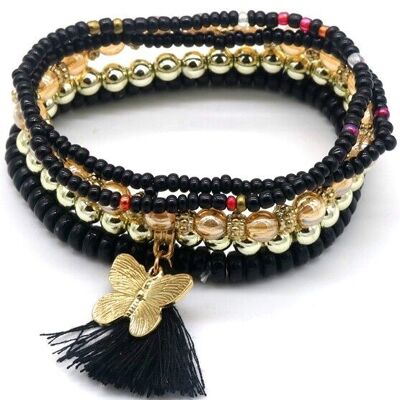 H-D12.1 B1660-024 Bracelet Set Butterfly 5pcs Black