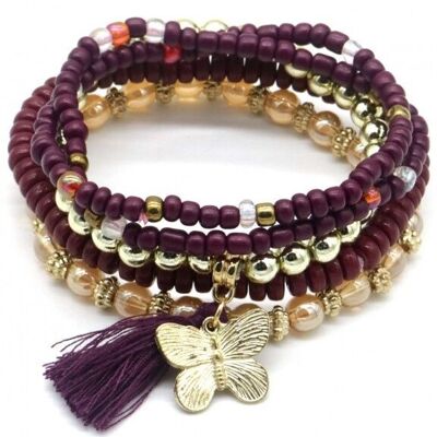 H-F25.1 B1660-024 Bracelet Set Butterfly 5pcs Purple