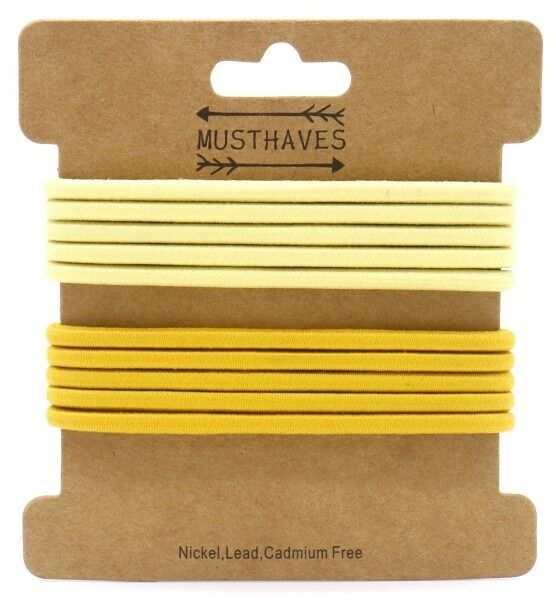 F-E9.1 H016-017B Set di elastici per capelli 8 pezzi Giallo