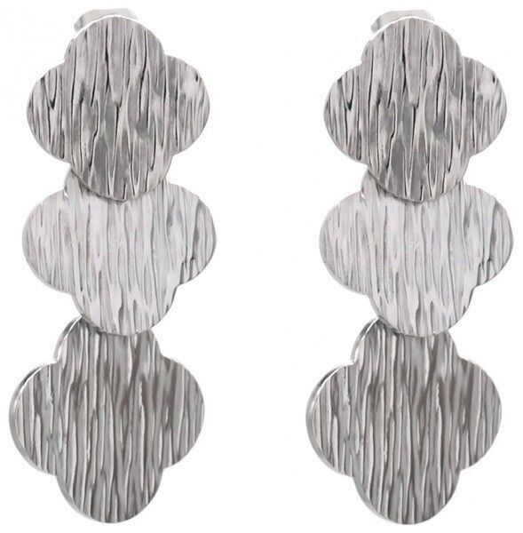 E-D18.3 E626-005S S. Acciaio Orecchini Trifogli 4cm