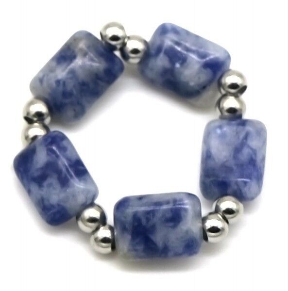 E-E7.5 R062-022S S.Anello in acciaio con pietre blu