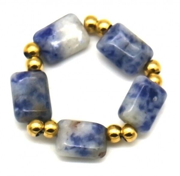 E-E5.3 R062-022G S.Anello in acciaio con pietre blu