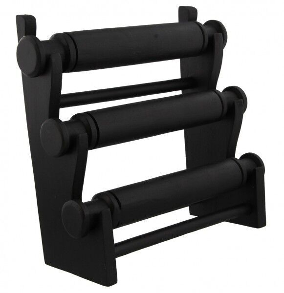 Y-A3.2 50020 Espositore in legno 3 ripiani 27x29x13cm Nero
