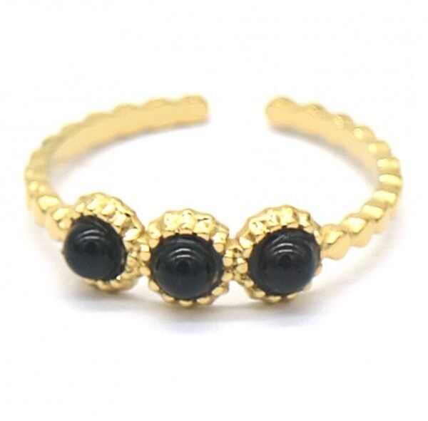 C-F5.1 R2033-006G S.Anello in acciaio Agata nera