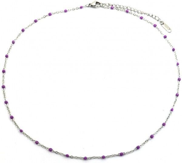 C-F17.4 N064-006S S. Collana Acciaio Dots 40-45cm Viola