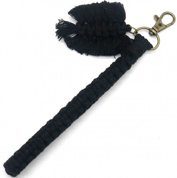 S-C7.1 KY042-037 Portachiavi in corda 17 cm nero