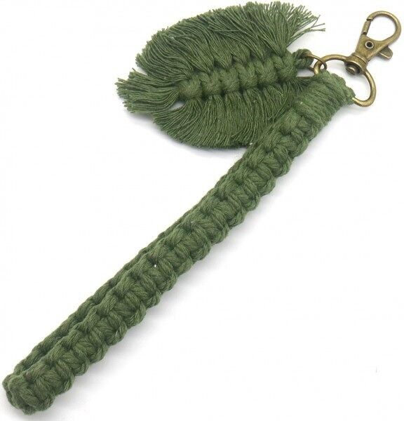S-D6.2 KY042-037 Portachiavi in corda 17 cm verde