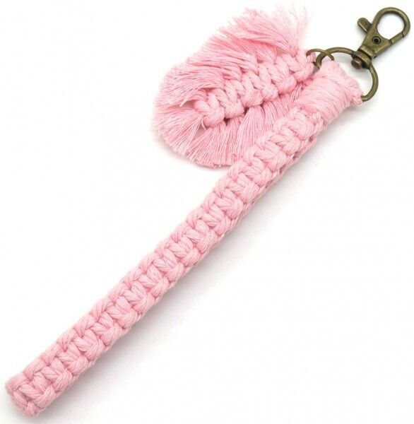F-C12.2 KY042-037 Portachiavi in corda 17 cm rosa