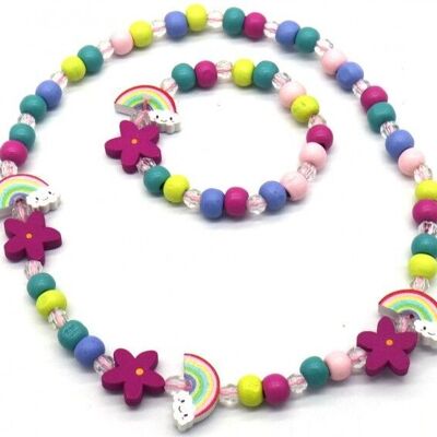 S-C2.2 NB622-001 Conjunto de joyas para niños Arcoíris de madera