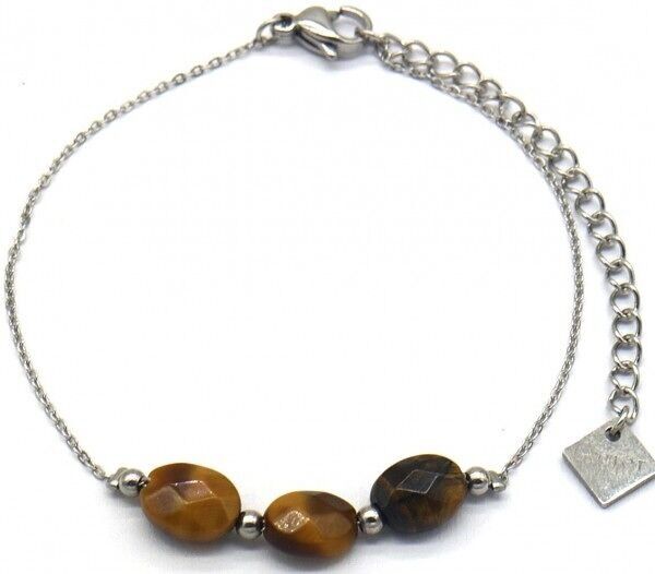 D-C5.4 B623-001S S.Bracciale in acciaio con occhio di tigre